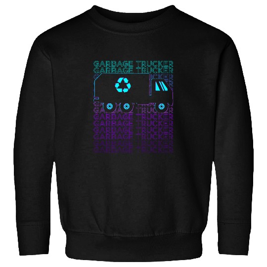 Garbage Trucker Recycling Trash Truck Waste Separation Retro Sweatshirts