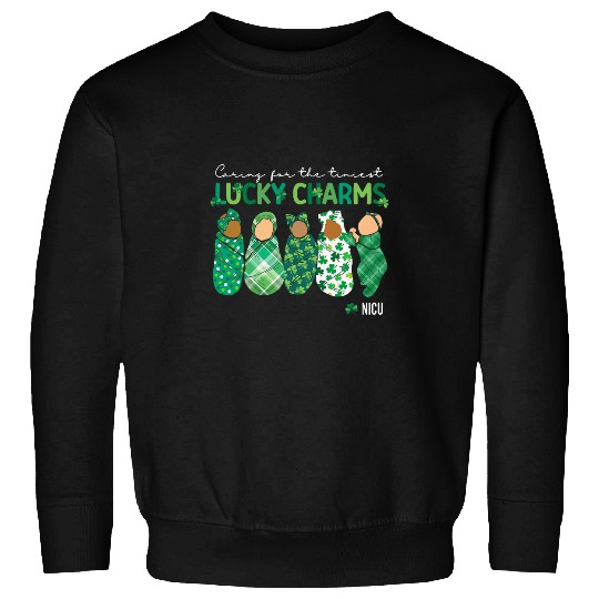 Caring For Tiniest Luck Charms NICU nurses St Patricks Day Sweatshirts