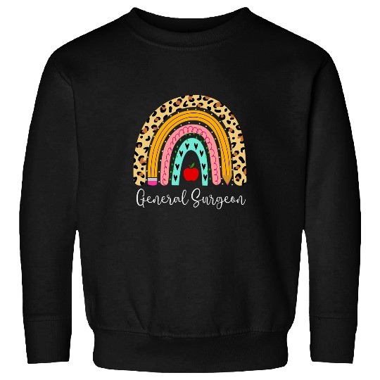 General Surgeon Leopard Rainbow healthcares Doctor Work 1 Sweatshirts