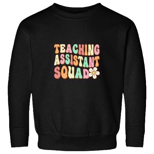 Teaching Assistant Squad Retro Groovy Teacher Aide Vibes Sweatshirts
