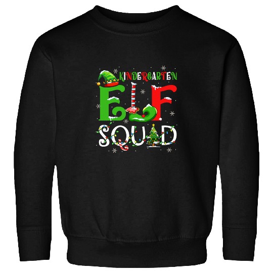 Kindergarten Elf xmass Elf Hat Shoes Matching Student Teacher Sweatshirts