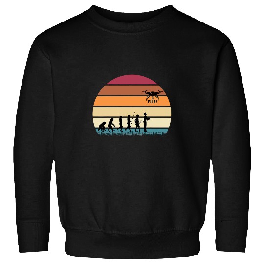 Drone Pilot Evolution Funny Quadcopter Drone Evolution Sweatshirts