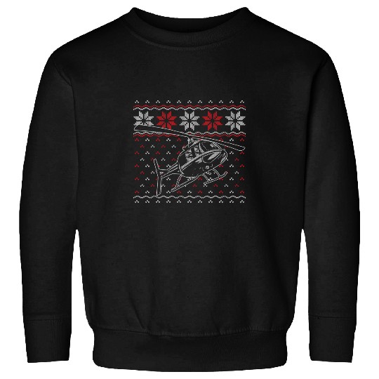 Helicopter Pilot Ugly Christmas Chopper Aviation Sweatshirts