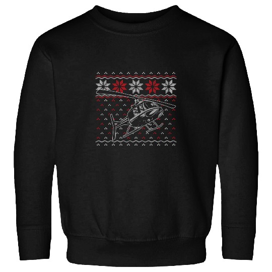 Helicopter Pilot Ugly Christmas Chopper Aviation Sweatshirts
