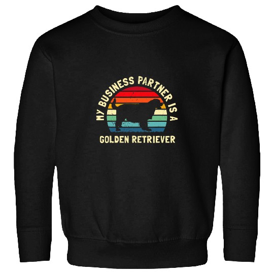 Funny WFH Golden Retriever Work From homes Business Partner Sweatshirts