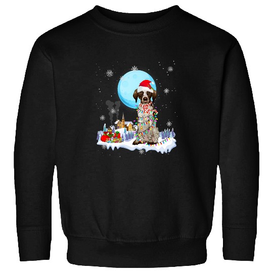 german shorthair pointer dog cute christmas lights lover 2 Sweatshirts