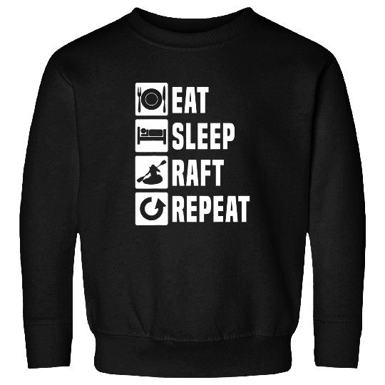 Kayak Kanu Herren Eat Sleep Raft Repeat Paddle Boat Sweatshirts
