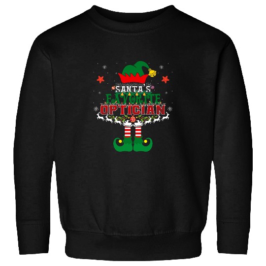 Santas Favorite Optician Elf Christmas Tree xmass Costume Sweatshirts