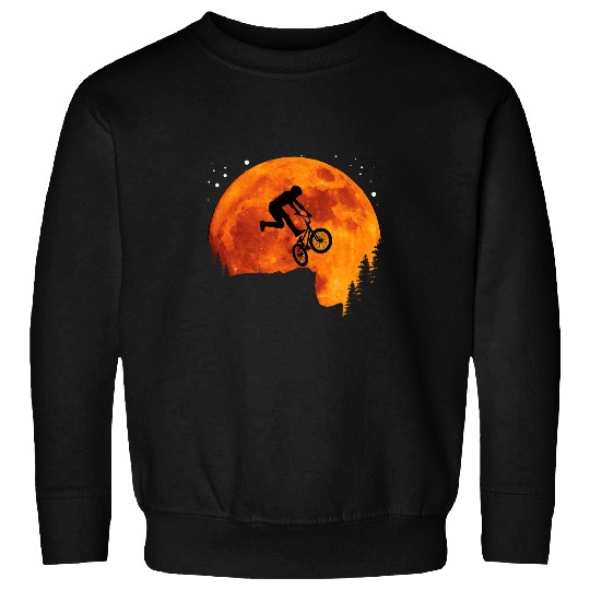 Funny BMX Bike Cliff Jump to the Moon vintages Retro Sunset 1 Sweatshirts