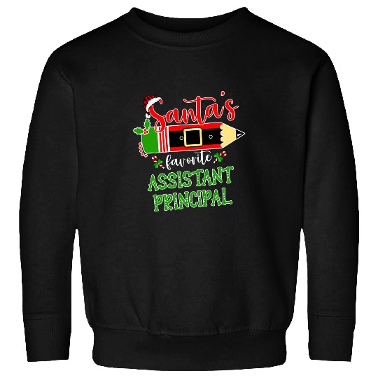 Santas Favorite Assistant Principal xmass Santa Red Plaid Sweatshirts
