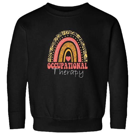 Occupational Therapy OT Therapist OT Month Leopard Rainbow Sweatshirts