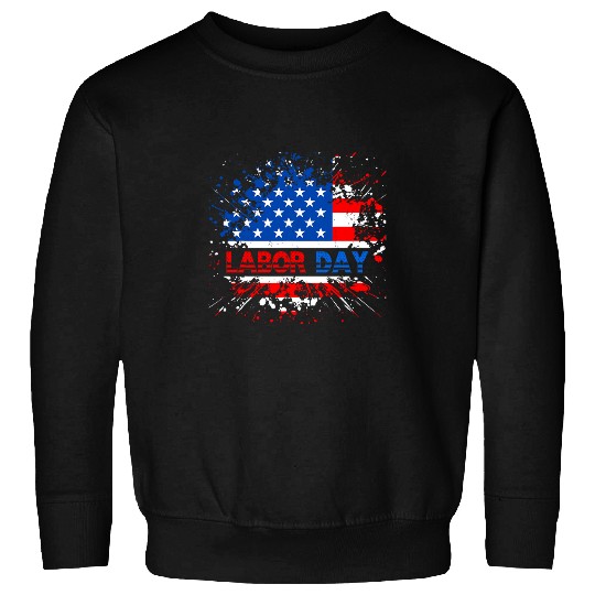 American USA Flag Funny Men Women Labor Day Working Workers Sweatshirts