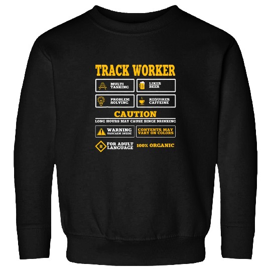 Mens Funny Track Worker Costume Train Railroad Track Laborer Sweatshirts