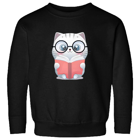 Kawaii Cats Book Lover Cat 1 Sweatshirts