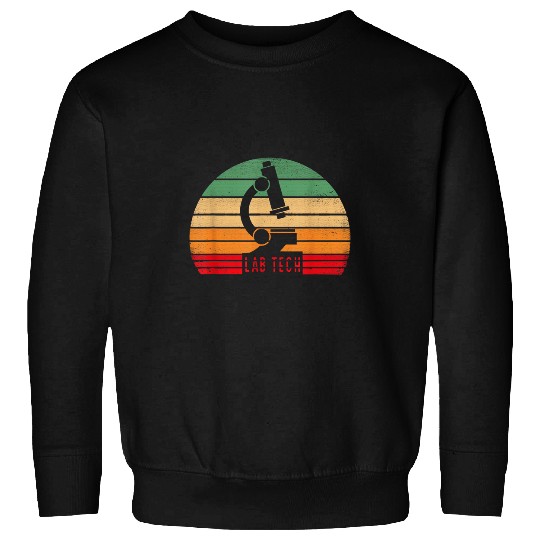 Lab Tech Retro Sunset Scientist Microscope Microscopy Sweatshirts