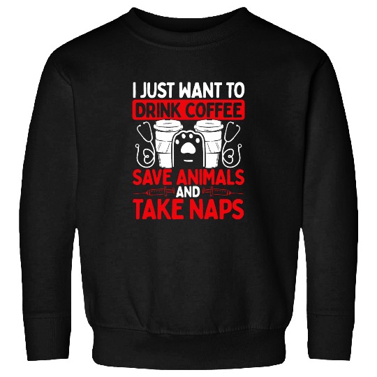 ER Vet Tech Appreciation Drink Coffee Veterinarian Techs Sweatshirts