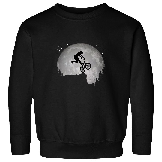 Funny BMX Bike Cliff Jump to the Moon vintages Retro Sunset Sweatshirts