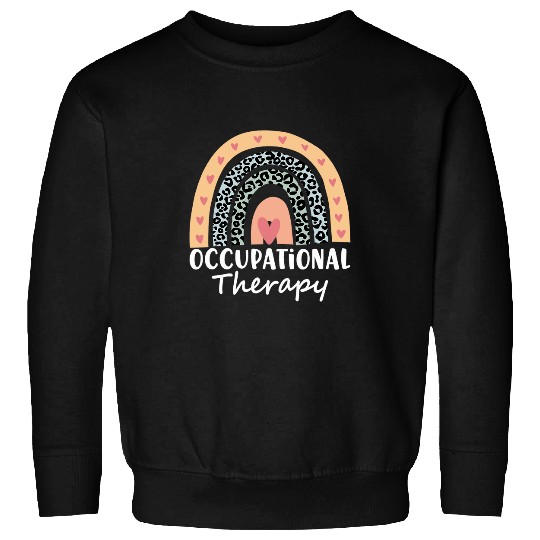 Occupational Therapy OT Therapist OT Month Leopard Rainbow 11 Sweatshirts