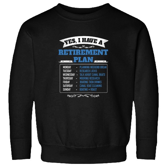 Canal Boat Idea For Women UK Narrowboat Retirement Plan Sweatshirts