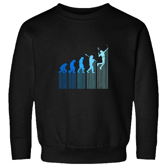 badminton player evolution monkey Badminton Sweatshirts
