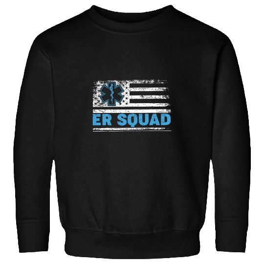 ER nurses American Flag Doctor Emergency Room Hospital Squad Sweatshirts