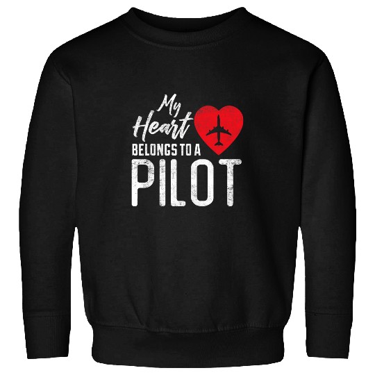 Funny Pilots Wife Aviation Airline Pilot Husband Aviator Sweatshirts