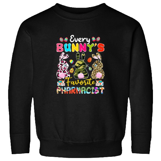 Every Bunnys Favorite Pharmacist Three Easter Bunnies Lover Sweatshirts