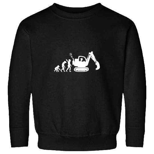 Excavator Operator Driver Construction Worker Job Evolution 1 Sweatshirts
