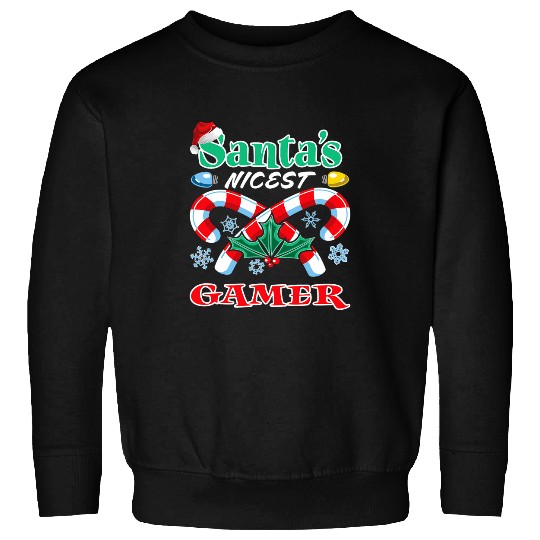 Santas Nicest Gamer Christmas Naughty Or Nice List Sweatshirts