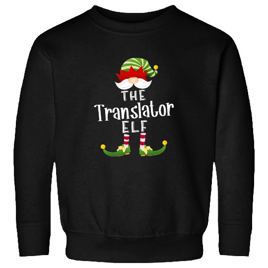 Translator Elf Group Christmas Funny Pajama Party Sweatshirts