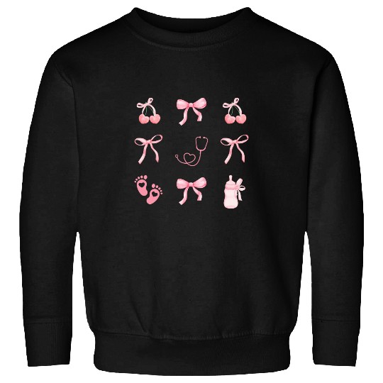 Retro Coquette NICU Neonatal ICU nurses nurses OB Postpartum Sweatshirts