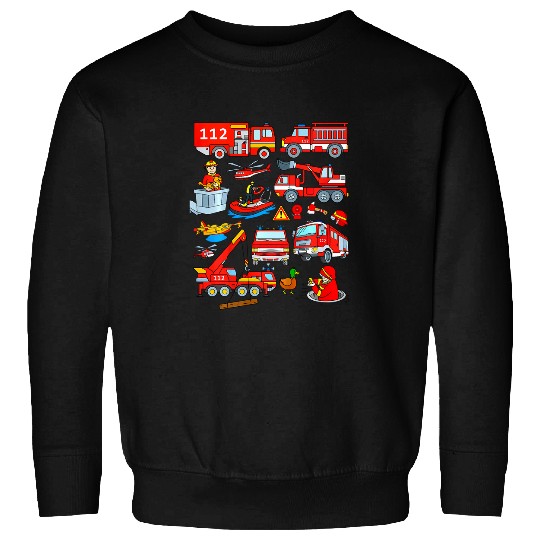 Kidsbrigade vehicles Carss equipment extinguishing train boat helmet Sweatshirts