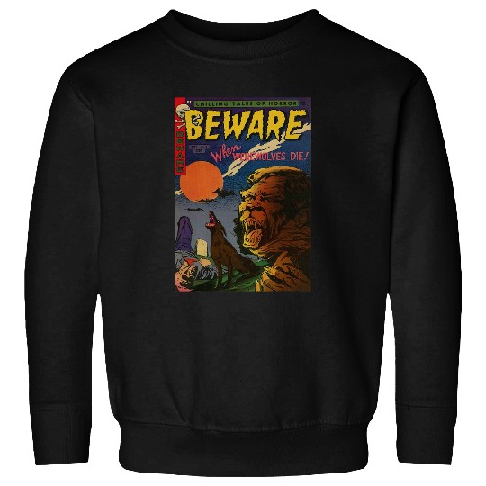 Halloween Horror vintages Werewolfs Comic Book Retro Funny Sweatshirts