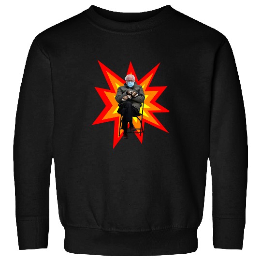 BERNIE MEME COMIC BOOK POW FUNNY Sweatshirts
