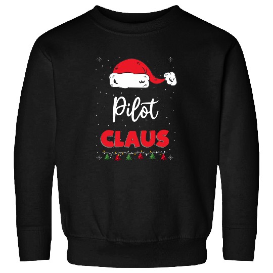 Pilot Santa Claus Christmas Funny Family Matching Costume Pj Sweatshirts