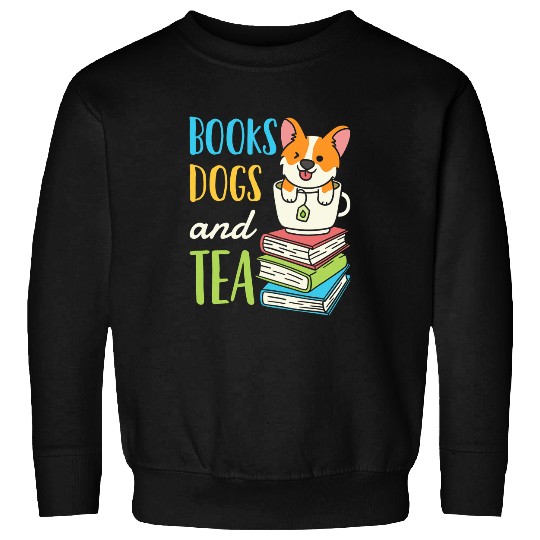 Books Dogs Tea Weekend Reading Book Lover Pet Animal Sweatshirts