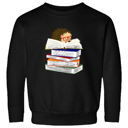 Hedgehog Book Lover Hedgepig FurzePig Bookworm Nerd Reader Sweatshirts