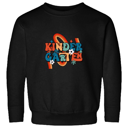Retro Groovy Kindergarten Teacher Student Back To School Sweatshirts