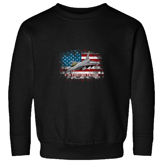 F16 Fighter Airplane US Flag F16 Pilot Veteran Sweatshirts