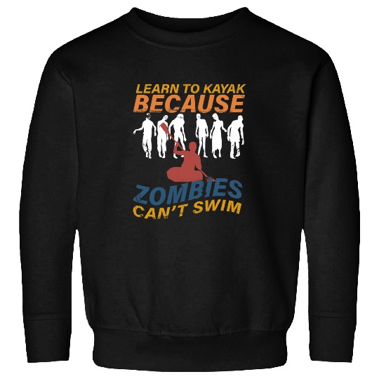 Learn to kayak funny kayaking gift halloween distressed Sweatshirts