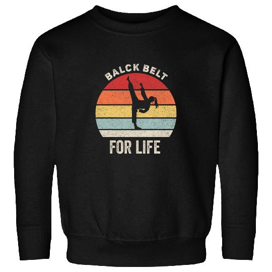 Retro Black Belt For Life Taekwondo Tkd Martial Art Daughter Sweatshirts