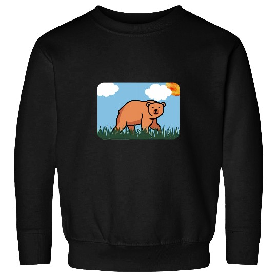 Bear Brown Grizzly Cute Funny Animal Zoo Zoologist Sweatshirts