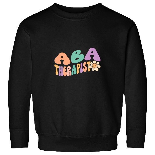 Groovy Retro ABA Therapist Cute Daisy Flower Sweatshirts