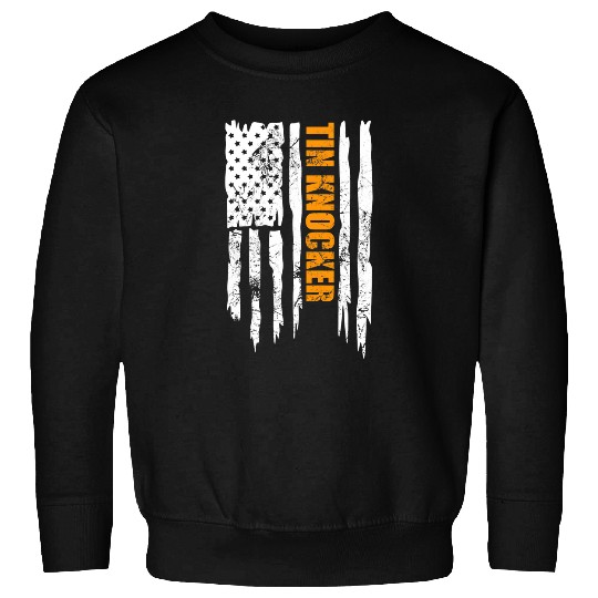 Tin Knocker Sheet Metal Worker American Vertical Flag USA Sweatshirts