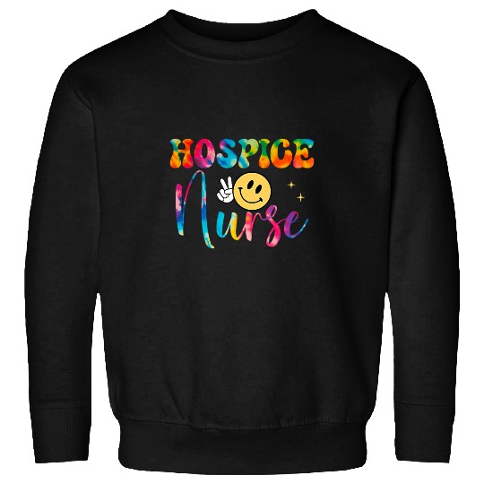 Tie Dye Hospice Nuse Senior homes Care Nursing Student Retro Sweatshirts