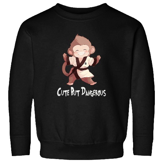 Cute But Dangerous Funny Monkey Karate 3 Sweatshirts