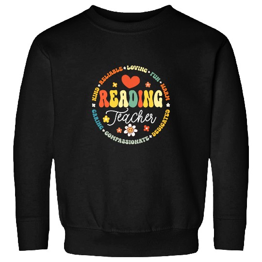 Groovy Reading Squad Girls Boys Reading Teacher Literacy 1 Sweatshirts
