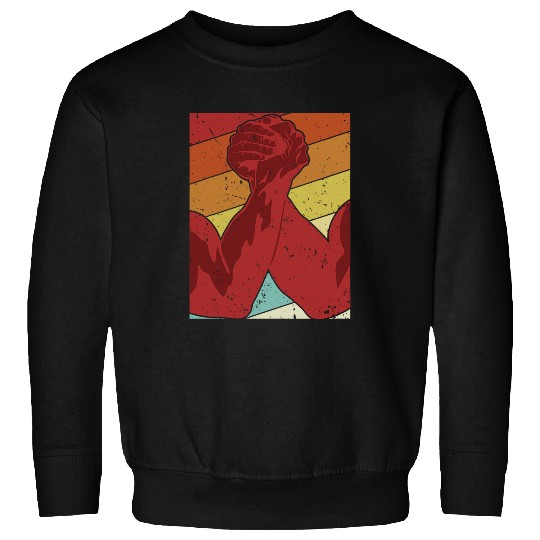 Retro Techniques Exercise Hand Wrestling Arm Wrestling Sweatshirts