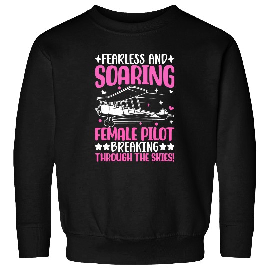 Fearless and Soaring Female Pilot Airline Pilot Sweatshirts