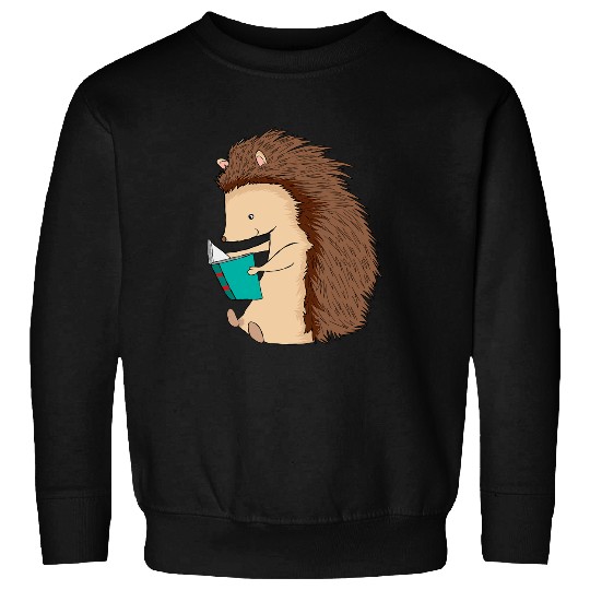 Animal Reading Hedgehog Funny Book Nerd Animal Lover Sweatshirts